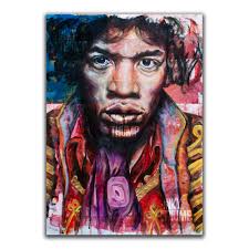Décoration Chambre Adolescent Tableau Jimi Hendrix Sur Toile 90x60 Cm