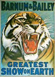 Barnum Bailey Tiger Head Blue Background Vintage Circus Posters Circus Poster Vintage Circus