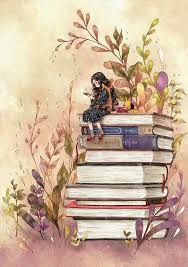 Pin By Images By The Book On Book Love In 2020 Girl Reading Book Reading Books Illustration Painting