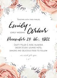 Vector Floral Wedding Invitation Invite Save The Date Card Design With Flowe Peach Wedding Invitations Wedding Invitation Templates Floral Wedding Invitations