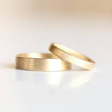 Matte Gold Wedding Band Men S And Women S Matching Etsy Mens Gold Wedding Band Platinum Wedding Rings Gold Wedding Band