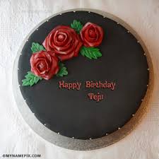 Cake Decorating Birthday Cake Images Download With Name The Name Teju Is Generated On Amazing Chocolate Birthday Cakes With Name Image Download And Shar Birthday Cake Chocolate Best Birthday Cake Images Cake Name