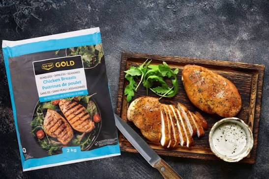 Frozen Co-op Gold Boneless Skinless Chicken Breasts 2kg $24.99 Easy meals  start here ❄️ Whether you're grilling, baking, or stir-frying, Co-op Gold  frozen chicken breasts for $24.99/2kg make dinner a breeze.
