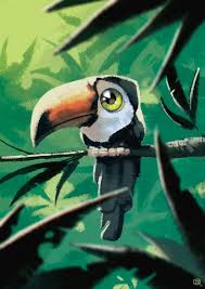 Animated Bird With Big Eyes Fossard Christophe Illustrations Animalieres Dessin D Animal Dessin Mural