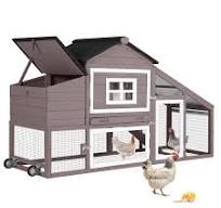 Amazon.com: GUTINNEEN Chicken Coop Mobile Hen House Wooden ...