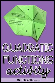 Quadratic Functions Fortune Teller Activity Quadratics Algebra Worksheets Simplifying Algebraic Expressions