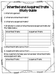 Acquired And Inherited Traits Packet Quiz Activity Study Guide Teaching Middle School Science Elementary Science Inherited Traits