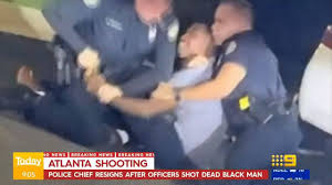 Demonstrators protest near a burned out wendy's restaurant in atlanta, june 17. 9 News Sydney Breaking Atlanta Shooting Facebook