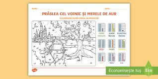 Regele mai avea o gradina frumoasa in care crestea un copac de mar care facea mere de aur. Praslea Cel Voinic Èi Merele De Aur ColoreazÄ DupÄ Codul Numerelor