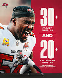 Since 2000, Lavonte David joins Jason Taylor & Julius Peppers as the only  players to force 30+ fumbles & recover 20+ fumbles 👏 Get the gold jacket  ready, Pro Football Hall of Fame.
