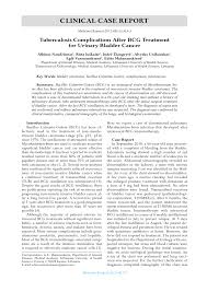 Pdf Tuberculosis Complications After Bcg Treatment For Urinary Bladder Cancer