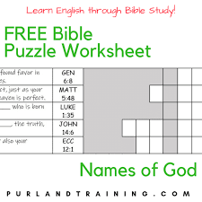Beginner free printable bible crossword puzzles with answers. Free Bible Puzzle Worksheet Names Of Godlearn English For Free Purlandtraining Com