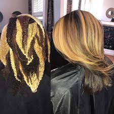 Color Placement Is Key Beforeandafter Bts Naturalhair Healthyhair Curlyhair Custom Dyed Natural Hair Natural Hair Styles Silk Press Natural Hair