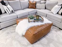 Faux Leather Ottoman Pouf In 2020 Faux Leather Ottoman Ottoman In Living Room Leather Pouf Ottoman