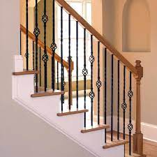 Give your railings a facelift. Stair Parts 44 In X 1 2 In Matte Black Metal Double Basket Baluster I553b 044 Hd00d The Home Depot