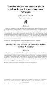 PDF) Teorías sobre los efectos de la violencia en los medios: una revisión  Theory on the effects of violence in the media: A review