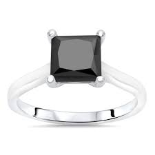 Shop online today and choose from a solitaire engagement ring is the epitome of understated elegance. 14k White Gold 1 25ct Princess Cut Black Diamond Solitaire Engagement Ring