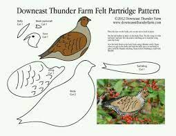 Partridge Felt Birds Bird Template Sewing Stuffed Animals