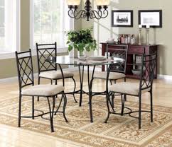 Details About Metal Dining Set Kitchen Table Microfiber Upholstered Chairs Glass Top Seat Gia To Spiti Spitia Idees
