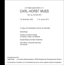 Traueranzeigen von Carl Horst Mues