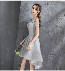 Long skirts are a big yes this season. Korean Style Bridesmaid Dress 4 Design Asymmetrical Chiffon Tulle Dinner Party Dress Onesimplegown Com