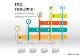 Pencil Progress Chart Infographic Buy This Stock Template