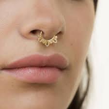 Gold Septum Ring Septum Piercing Gold Nose Ring Septum Ring Nose Ring Gold Septum Nose Ring Hoop Indian Nose Ring Tribal Nose Ring Nose Piercing Jewelry Septum Piercing Gold Nose Rings