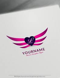 Free Logo Design Maker Wings And Heart Logo Template Logo Design Free Free Logo Logo Design Free Templates
