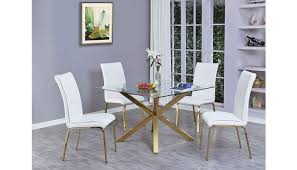 Whatever your style, our selection of glass top dining room sets are sure to please. Goldies Square Glass Top Table Set
