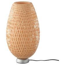 Boja Table Lamp With Led Bulb Nickel Plated Bamboo Ikea In 2020 Ikea Lamp Lamp Led Bulb
