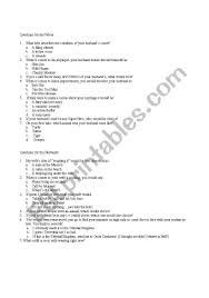 Check spelling or type a new query. English Worksheets The Newlywed Game