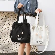 Tas kain kanvas untuk remaja. Tas Bahu Selempang Kanvas Casual Kapasitas Besar Gaya Korea Untuk Wanita Shopee Indonesia