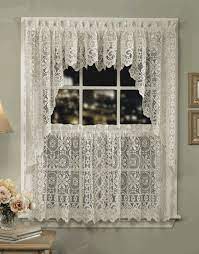 On sale for $540.00 original price $560.00. Hopewell Lace Curtains White Lorraine Country Kitchen Curtains Kitchen Curtains Country Kitchen Curtains Lace Window