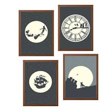 Peter Pan Illustrations Peter Pan Captain Hook Pirate Ship Poster Modern Illustration Films Retro Tableau Disney Chambre Enfant