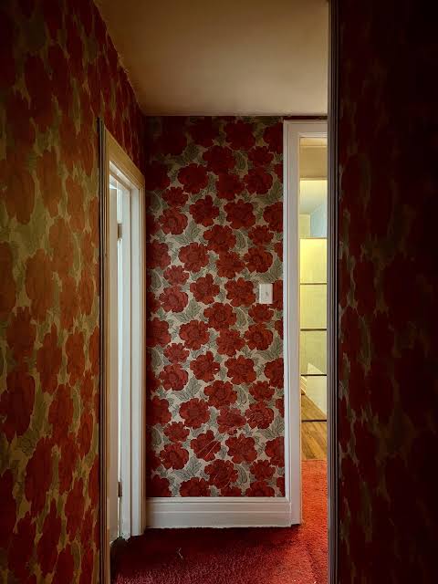 Vintage wallpaper in 1890 home