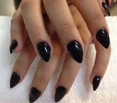 Pointy Black Acrylic Nail Ideas Fun Stiletto Nails With Black Acrylic Overlay Yelp Short Acrylic Nails Pointed Nails Stiletto Nails Short