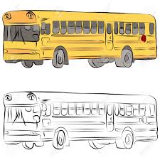Draw a curvy line along the primary sketch of the bottom of the kayak. An Image Of A School Bus Line Drawing Royalty Free Cliparts Vectors And Stock Illustration Image 9538449