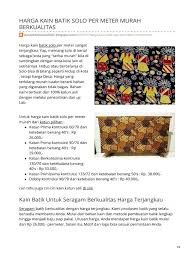 Adapun harga kain sifon per meter dibanderol mulai rp 12 ribuan untuk jenis ceruti sifon diamond rp 35 ribuan sedangkan kain sifon per 1 roll gulung harganya bisa mencapai rp 500 ribuan. Harga Kain Batik Katun Per Meter