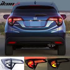2016 honda hrv rear full led light bar tail lights w switchback black clear ヴェゼル 車 バイク