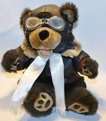 Aviator Bear Pilot Biker Plush Bomber Jacket Goggles Helmet Motorcycle Paradies Bombes Pilotes