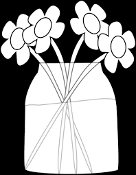Vase of flowers clipart black and white. Black And White Flowers In A Jar Clip Art Black And White Flowers In A Jar Image