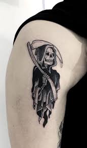 110 Unique Grim Reaper Tattoos You Ll Need To See Tattoo Me Now Reaper Tattoo Black Ink Tattoos Grim Reaper Tattoo