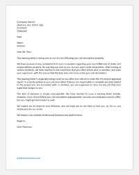 Section 4 provides a sample job description for you to. Warning On Failure To Follow Job Description Word Excel Templates