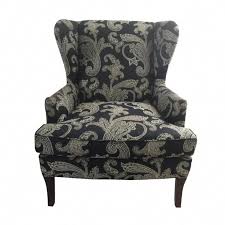 Kravet Black And White Paisley Fabric Upholstered Wingback Chair In 2020 Wingback Chair Upholstered Chairs Blue Chairs Living Room