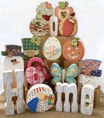 Home Wood Decor Kit With Seasonal Interchangeable O Crafts Wood Craft Patterns Decor Crafts