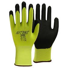 Nitril Strickhandschuhe Neon Neongelb Nitras Neongelb Arbeitshandschuhe Handschuhe