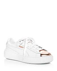 Black And White Platform Sneakers Women S Basket Lace Up Platform Sneakers In White Gold Avec Images Mode Idee Cadeau Noel