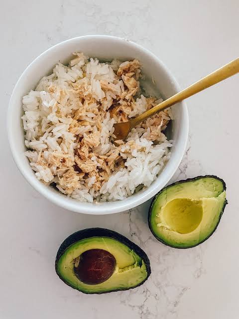 Four Ingredient Tuna Rice Avocado Bowls