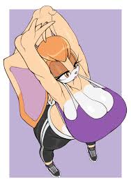 318003 - safe, artist:kappa spark, vanilla the rabbit (sonic), lagomorph,  mammal, rabbit, anthro, sega, sonic the hedgehog (series), 2024, arms above  head, border, breasts, cleavage, clothes, crop top, female, huge breasts,  solo,