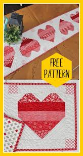 Valentine Hearts Table Runner Free Quilt Pattern Nana S Favorites In 2020 Quilted Table Runners Patterns Heart Quilt Pattern Quilt Patterns Free